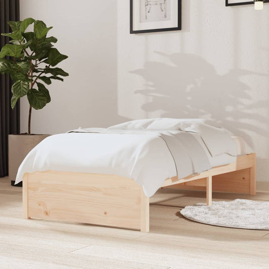 Solid Wood Small Single Bed Frame 75x190 cm - No Mattress