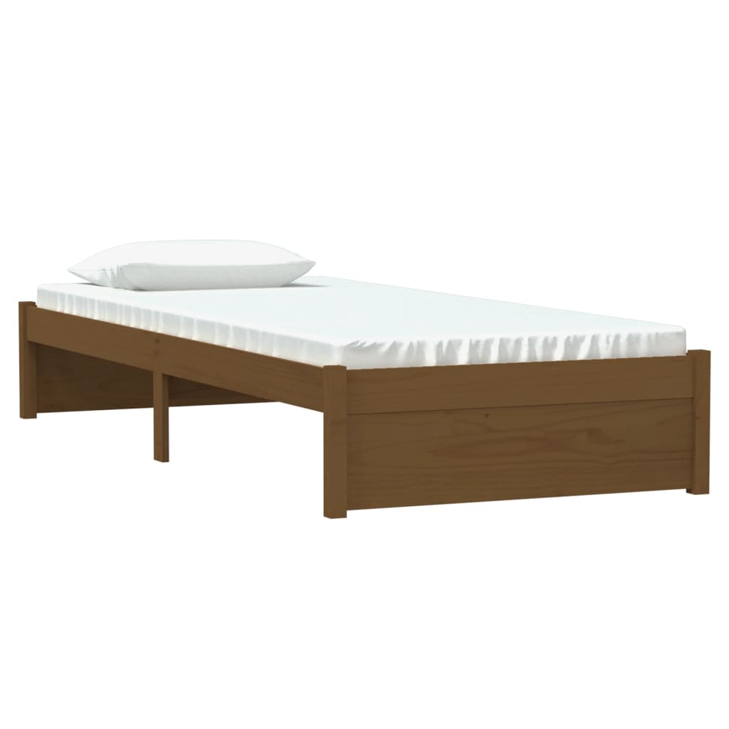 Honey Brown Solid Wood Bed Frame 75x190 cm - Small Single Size