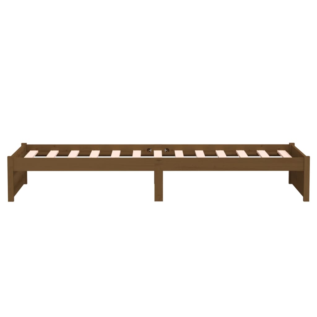 Honey Brown Solid Wood Bed Frame 75x190 cm - Small Single Size