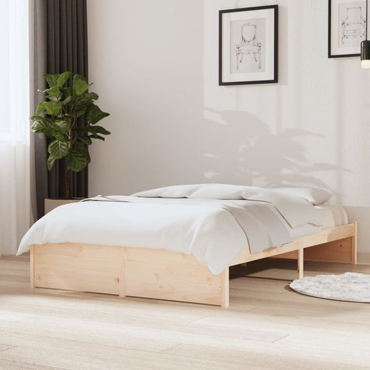 Solid Wood Bed Frame, Natural Finish, 120x200 cm - No Mattress