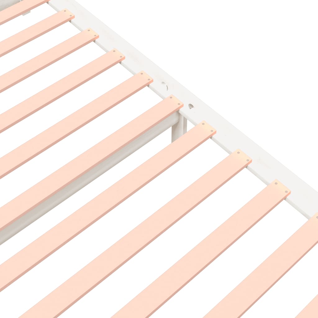 White Solid Wood Bed Frame - Super King 180x200 cm (No Mattress)