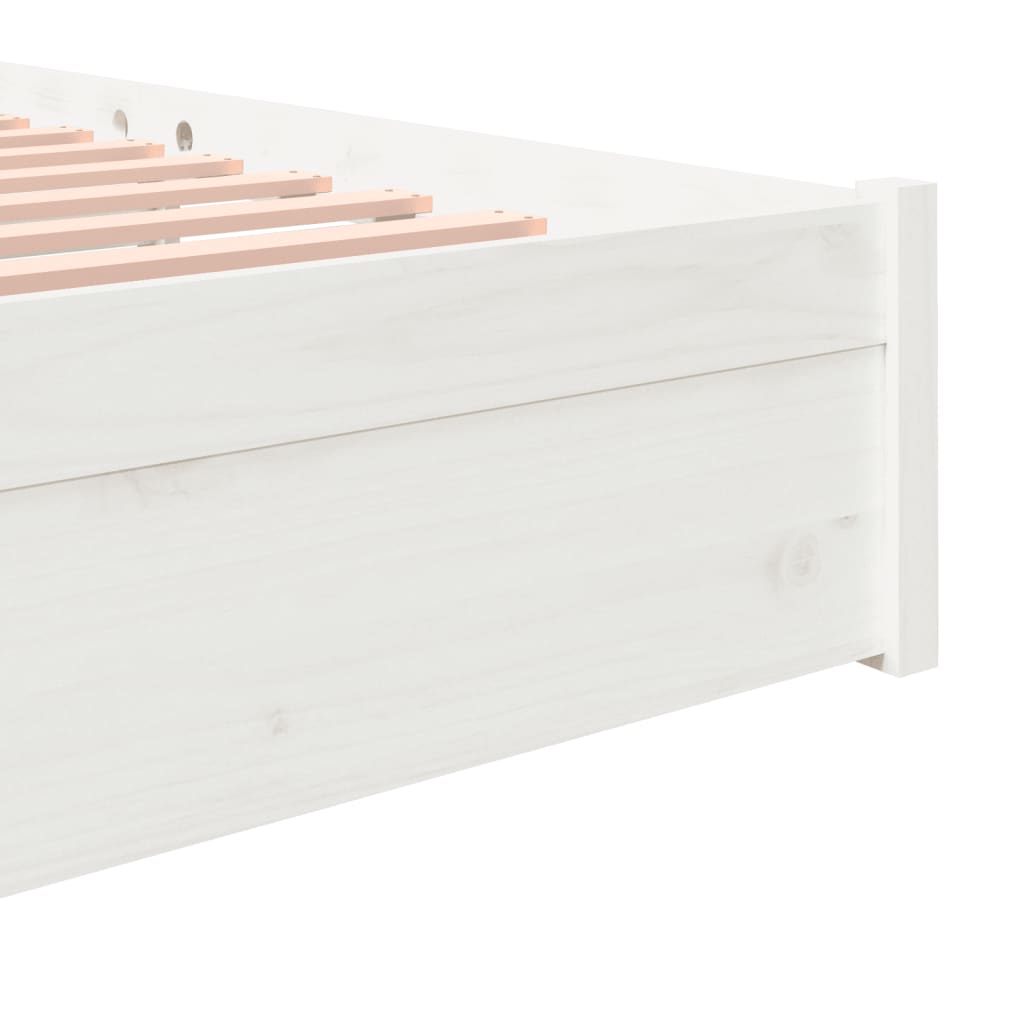 White Solid Wood Bed Frame - Super King 180x200 cm (No Mattress)