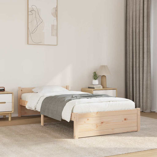 Solid Wood Bed Frame Small Single 75x190 cm - No Mattress