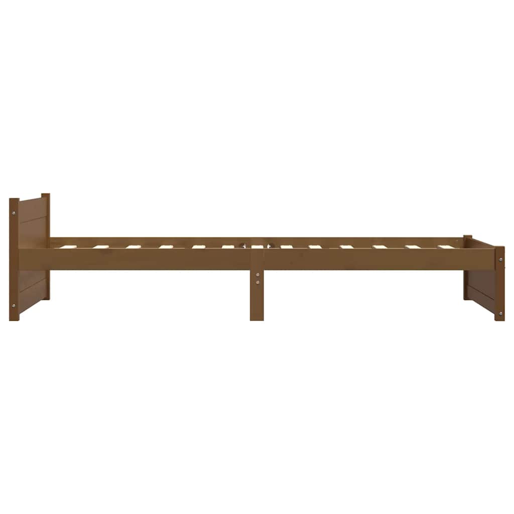 Honey Brown Solid Wood Bed Frame 75x190cm - Small Single Size