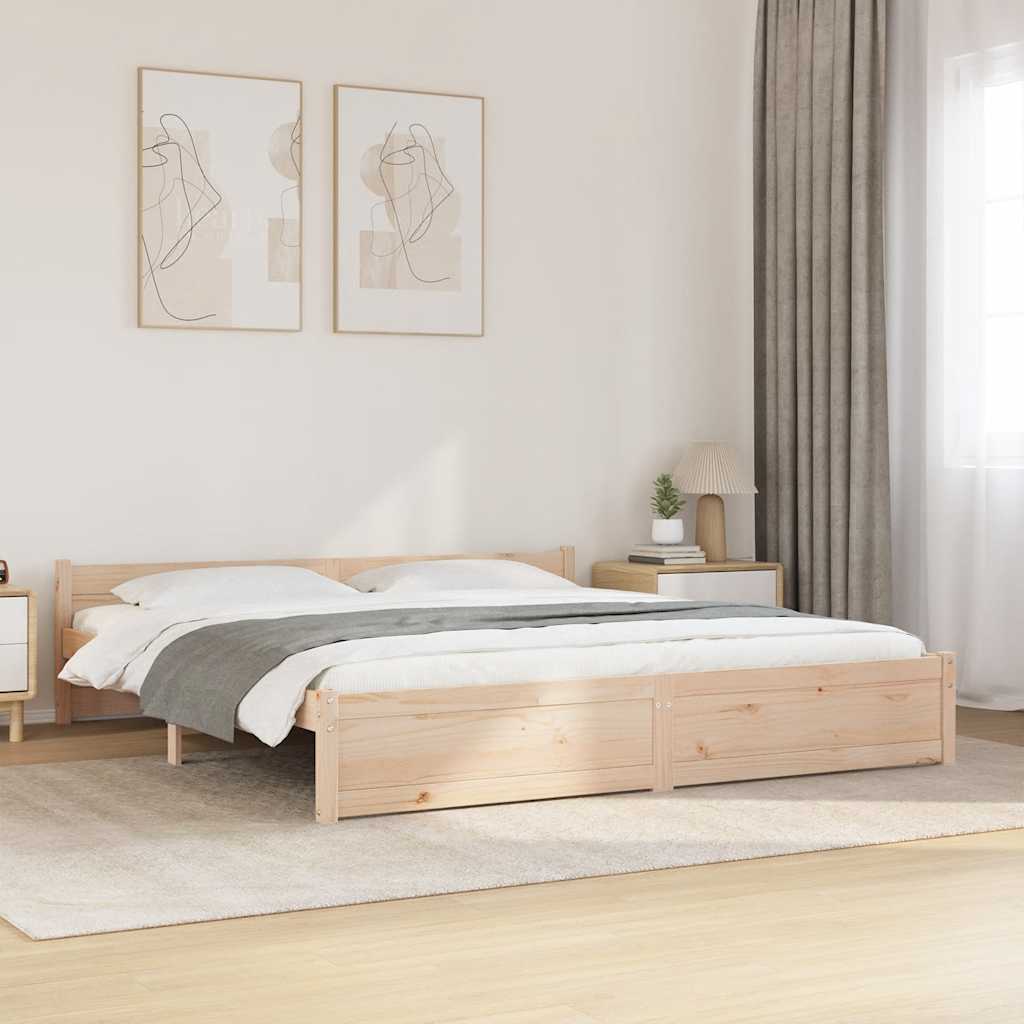 Solid Wood Super King Bed Frame 180x200 cm - No Mattress Included