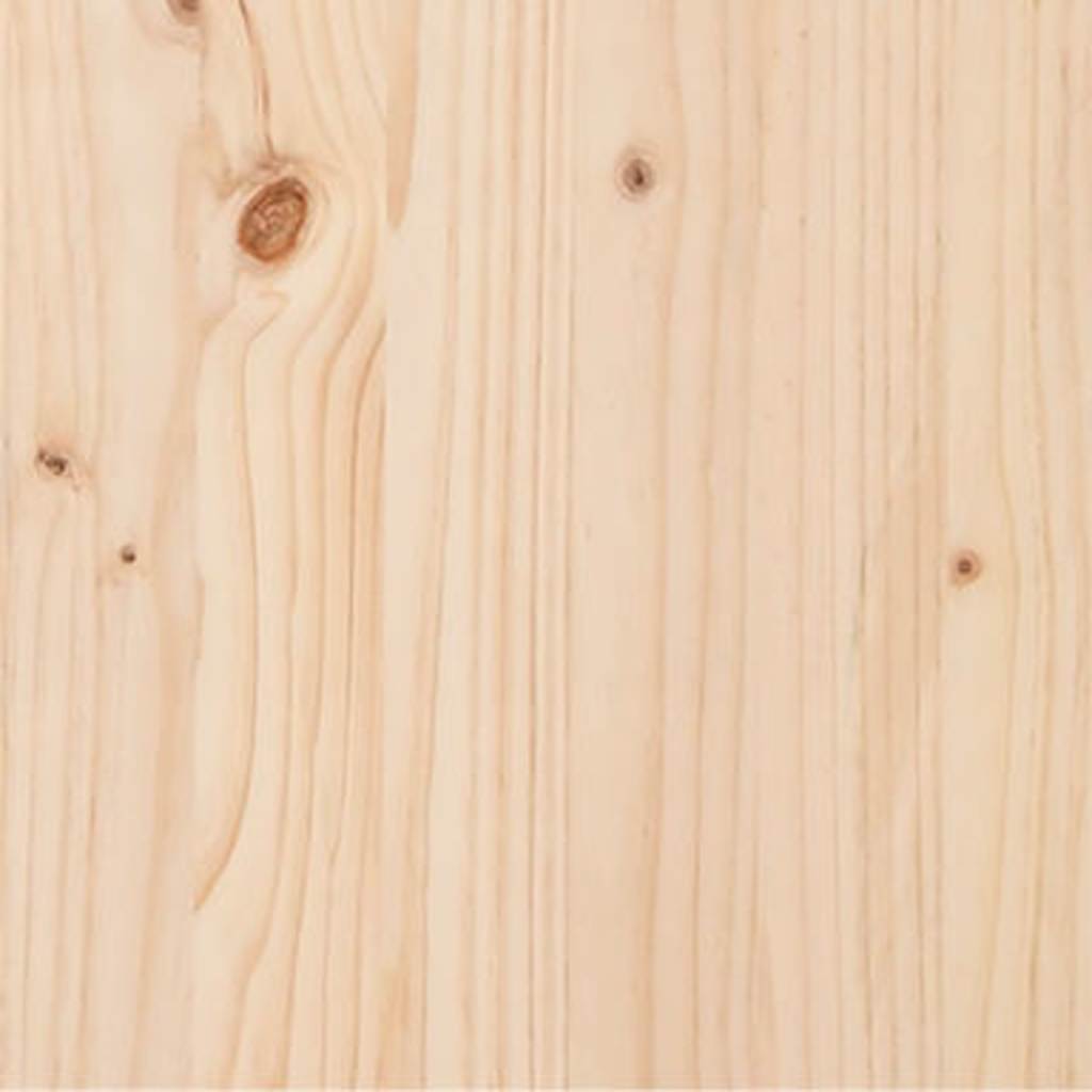Solid Wood Bed Frame, 200x200 cm - Natural Finish, No Mattress