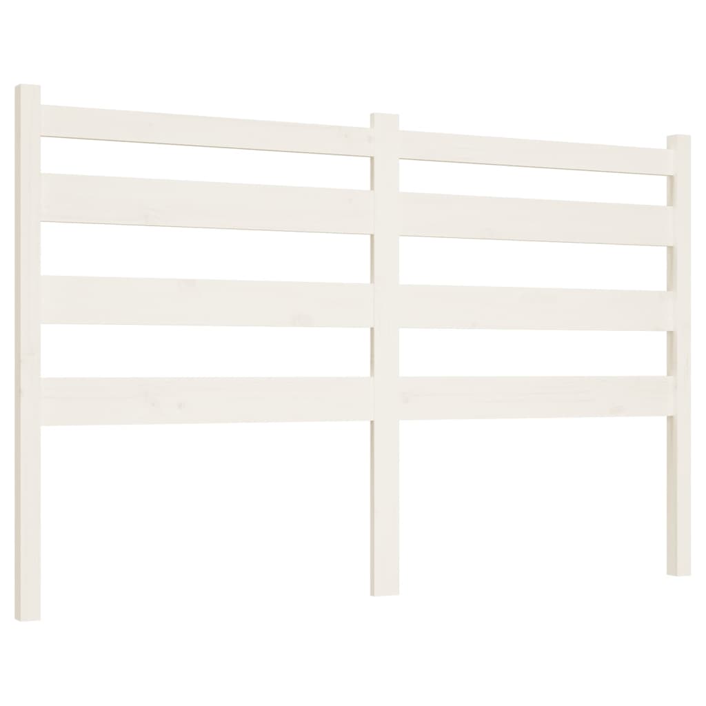 Solid Pine White Bed Headboard, 126x4x100 cm