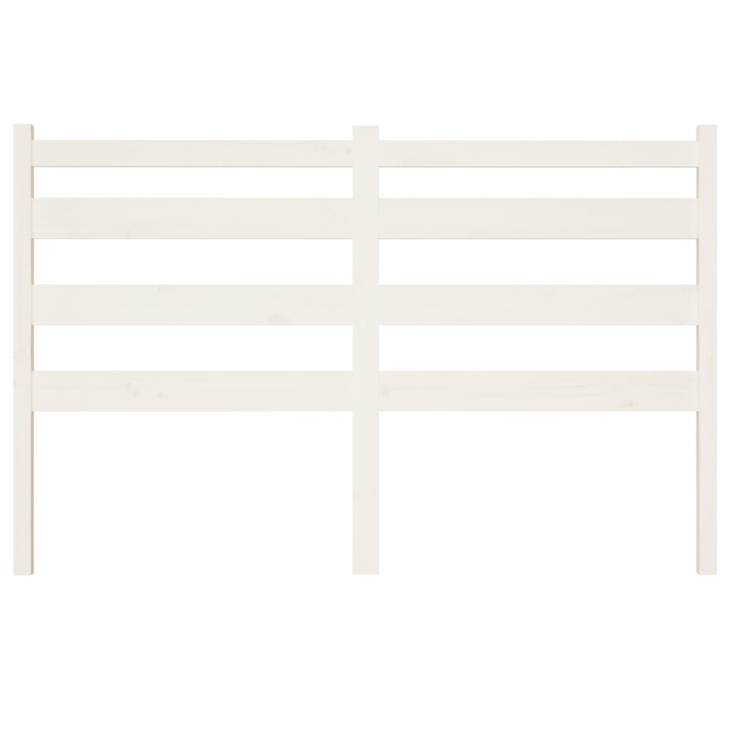 Solid Pine White Bed Headboard, 126x4x100 cm