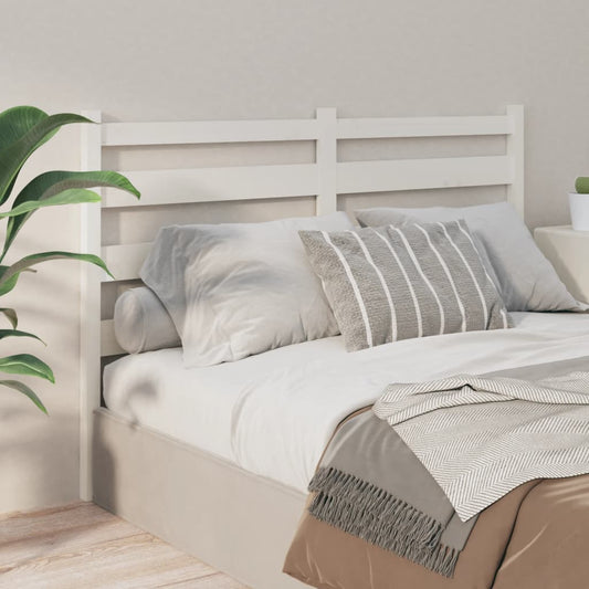 Solid Pine White Bed Headboard, 126x4x100 cm