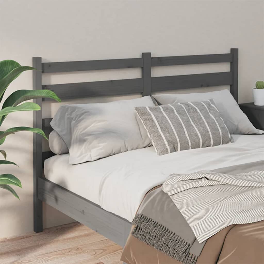 Solid Pine Bed Headboard Grey 166x4x100 cm - Durable & Stylish