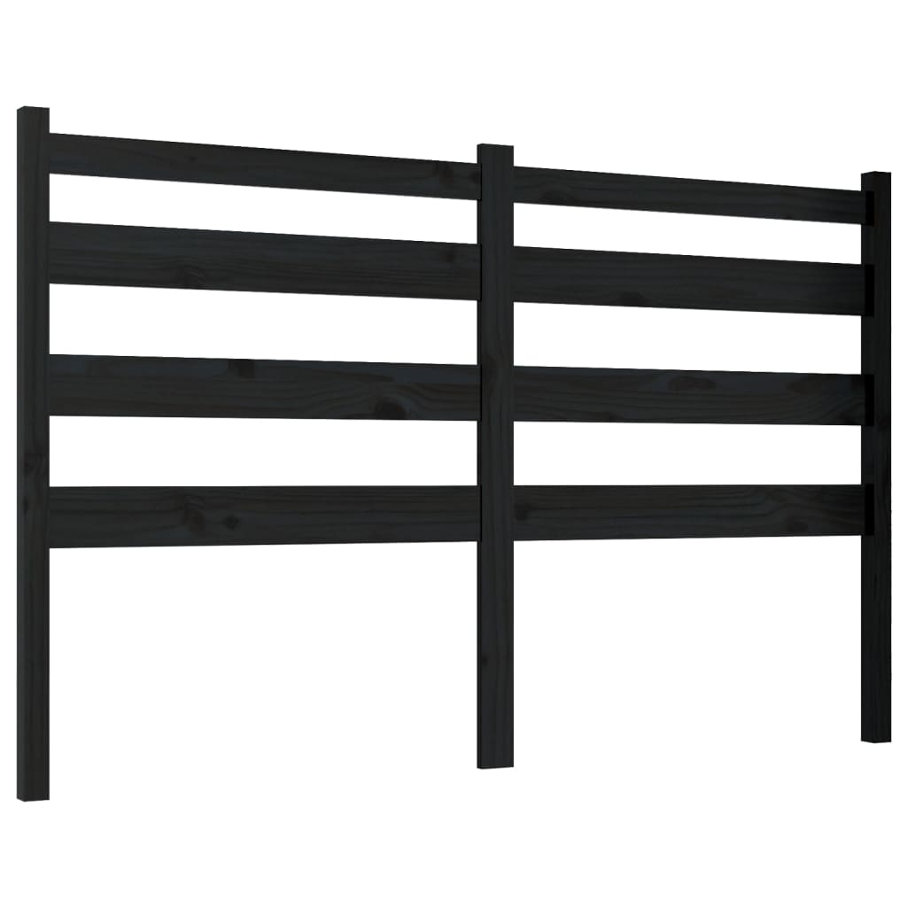 Solid Pine Black Bed Headboard 186x4x100 cm - Stylish & Durable