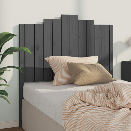 Solid Pine Bed Headboard - Grey, 106x4x110 cm