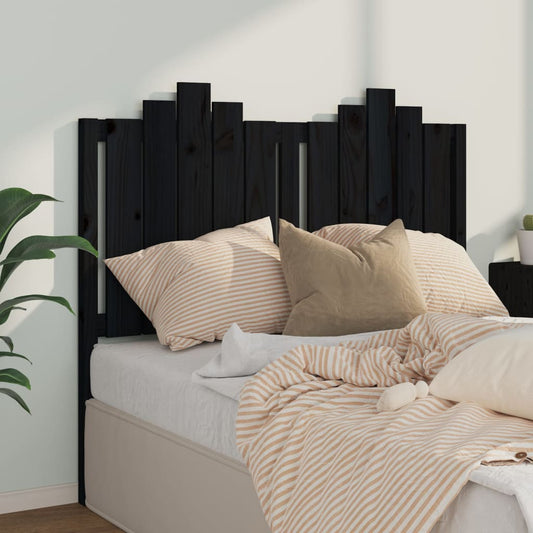 Solid Pine Wood Black Headboard 126x4x110 cm - Stylish & Durable