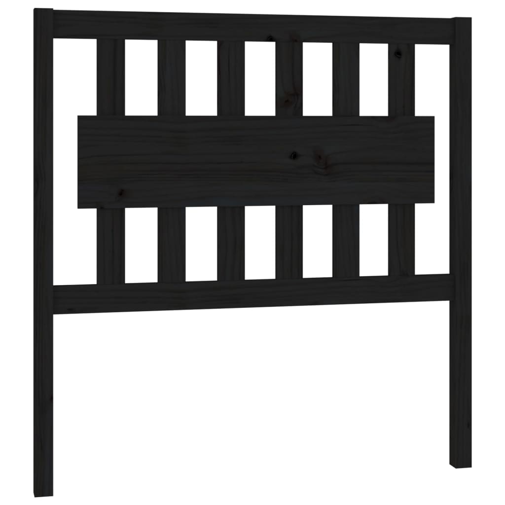 Solid Pine Bed Headboard in Black 95.5x4x100 cm | Elegant Wood Design