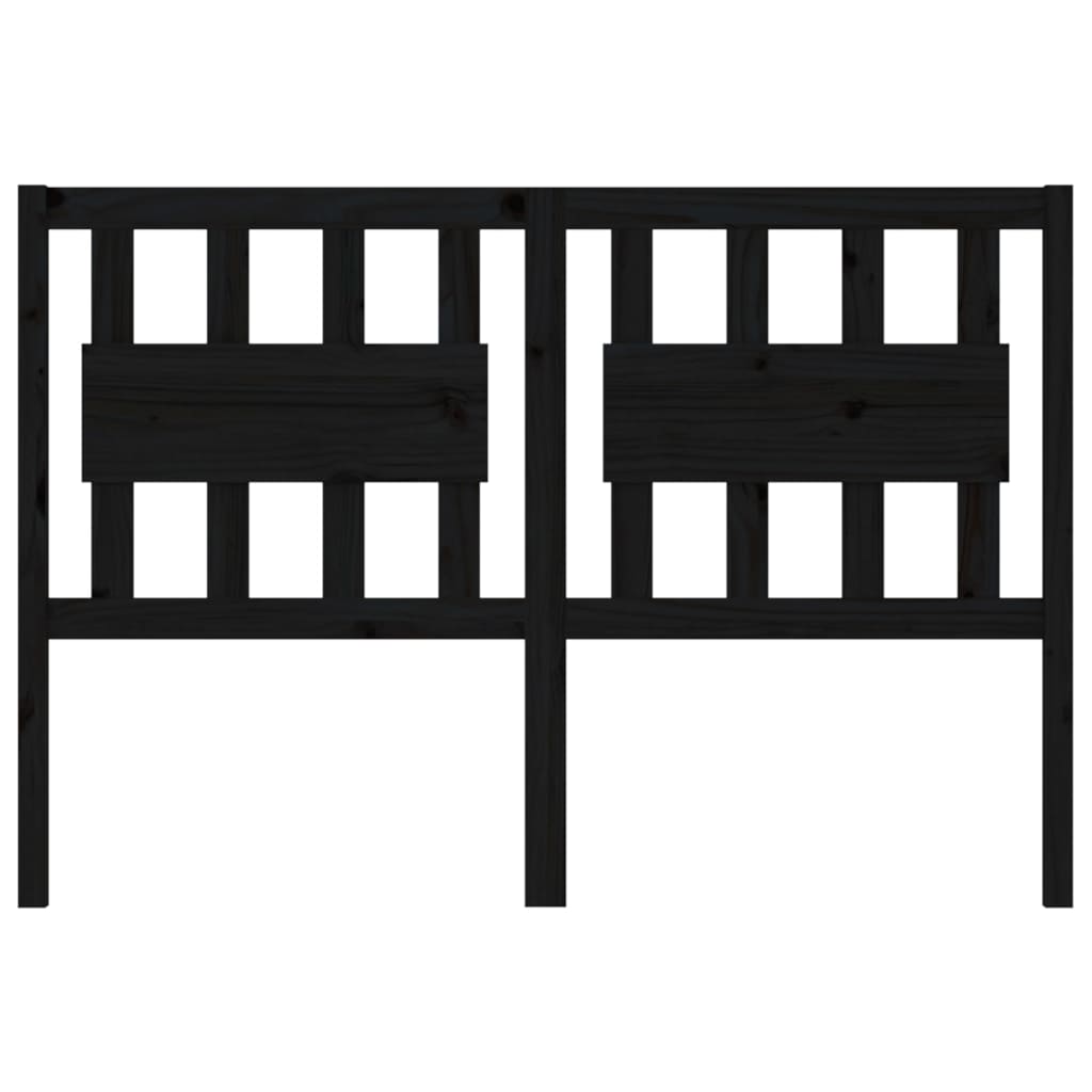 Solid Wood Pine Black Headboard 125.5x4x100 cm | Elegant Design