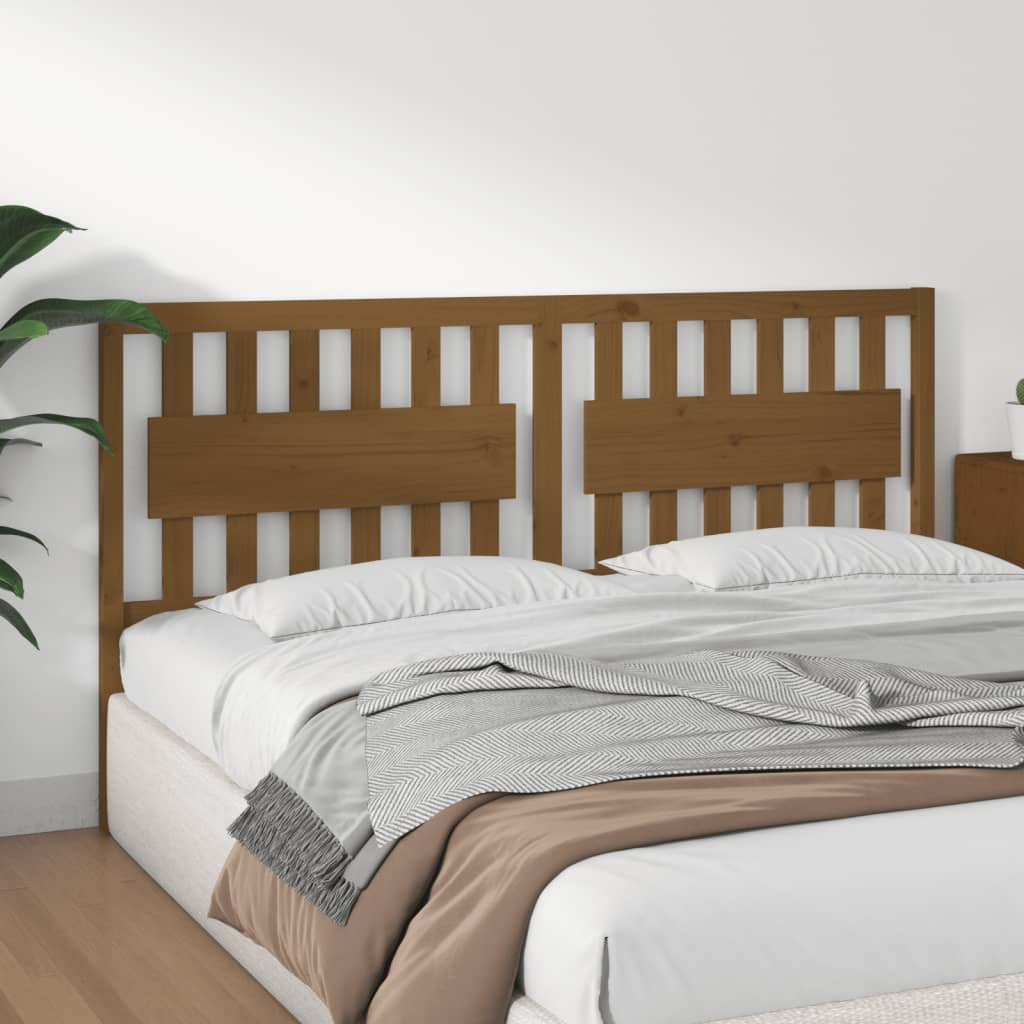 Solid Pine Bed Headboard - Honey Brown, 185.5x4x100 cm
