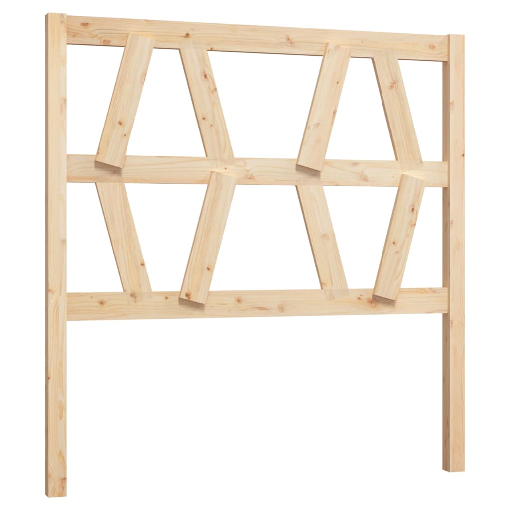 Solid Pine Wood Bed Headboard - 96x4x100 cm, Natural Finish