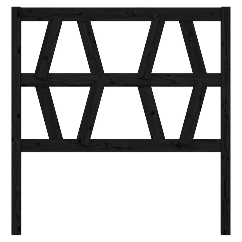Solid Pine Wood Black Headboard 96x4x100 cm - Elegant and Sturdy