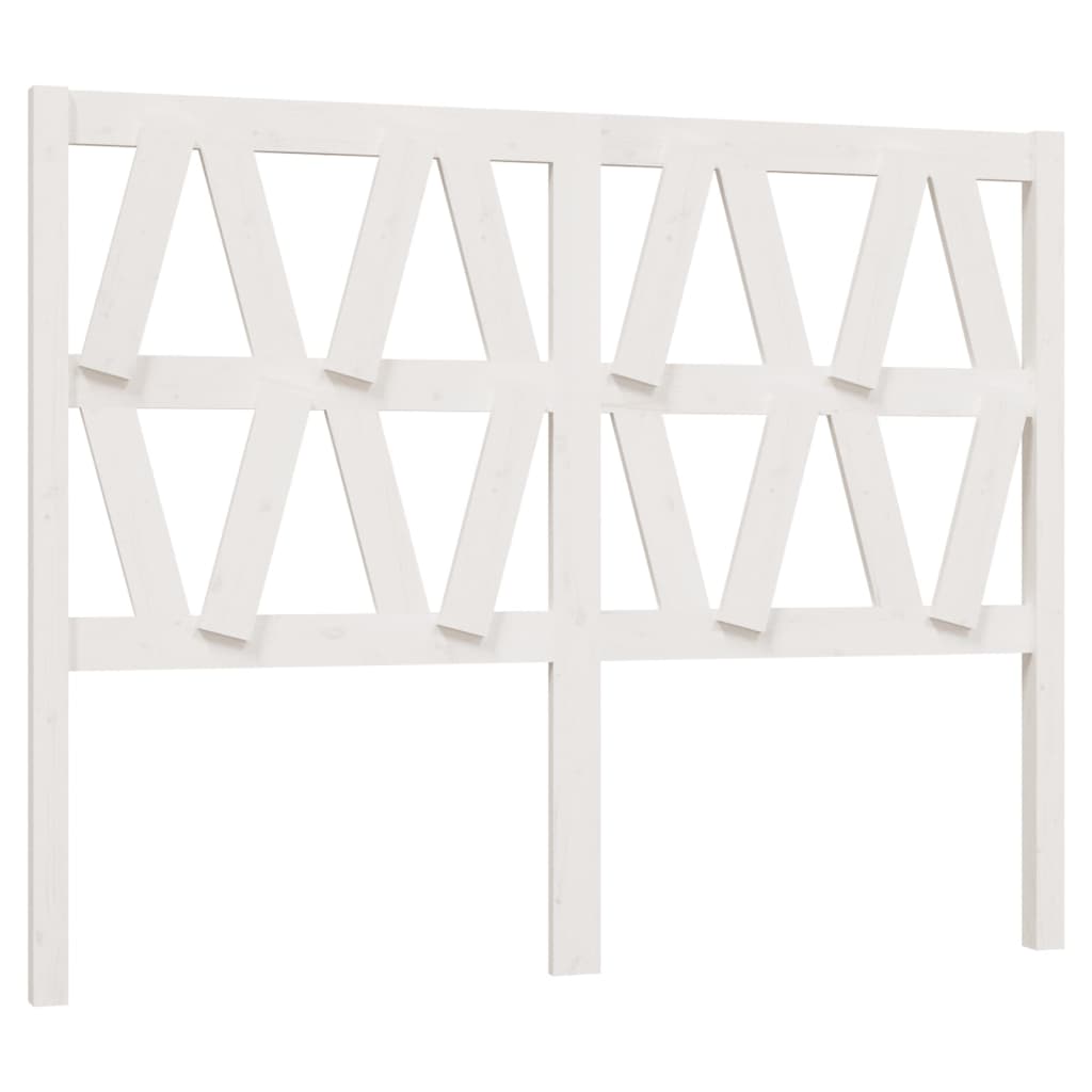 Solid Pine White Bed Headboard – 126x4x100 cm
