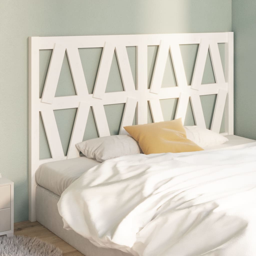 Solid Pine White Bed Headboard – 126x4x100 cm