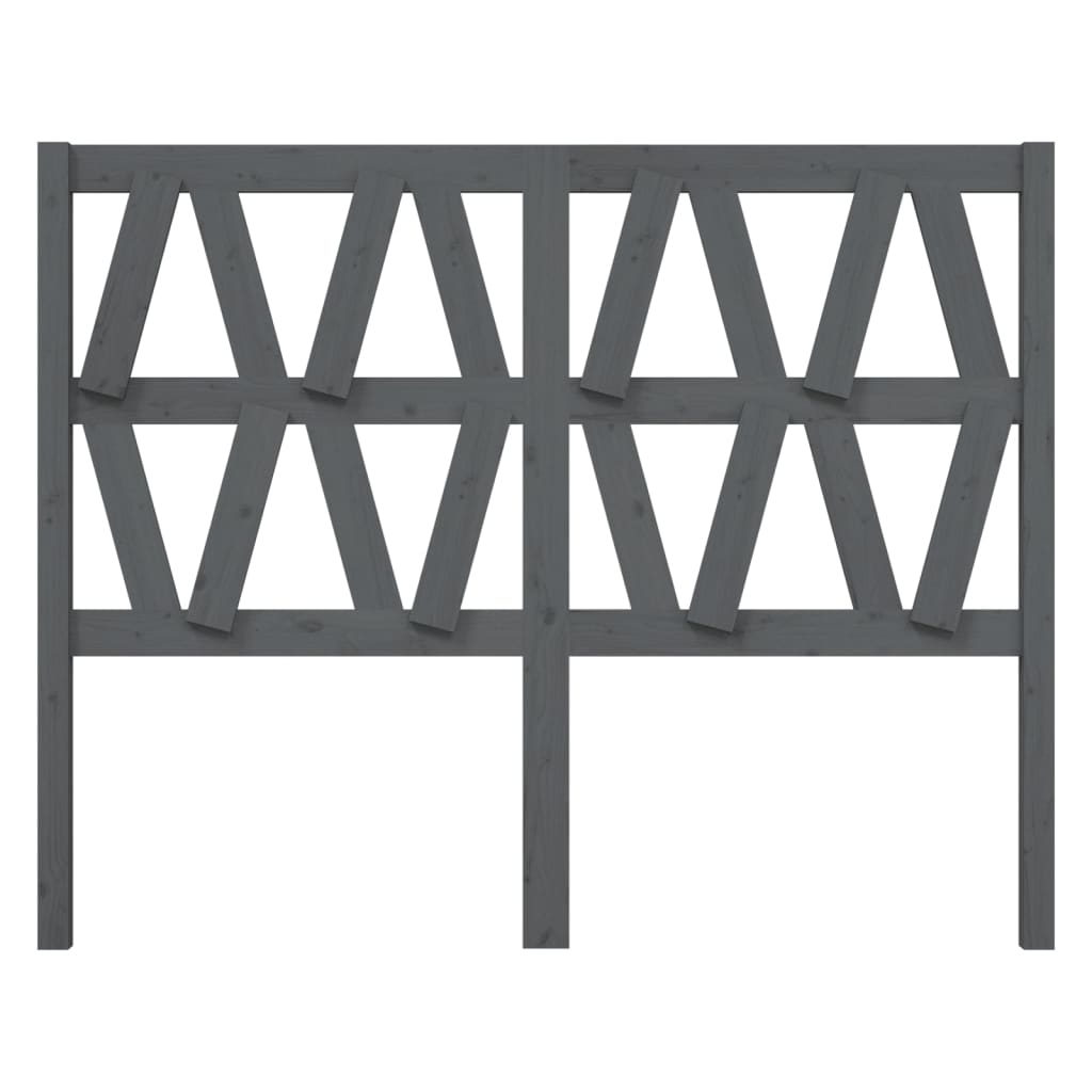 Solid Wood Pine Bed Headboard, Grey, 126x4x100 cm