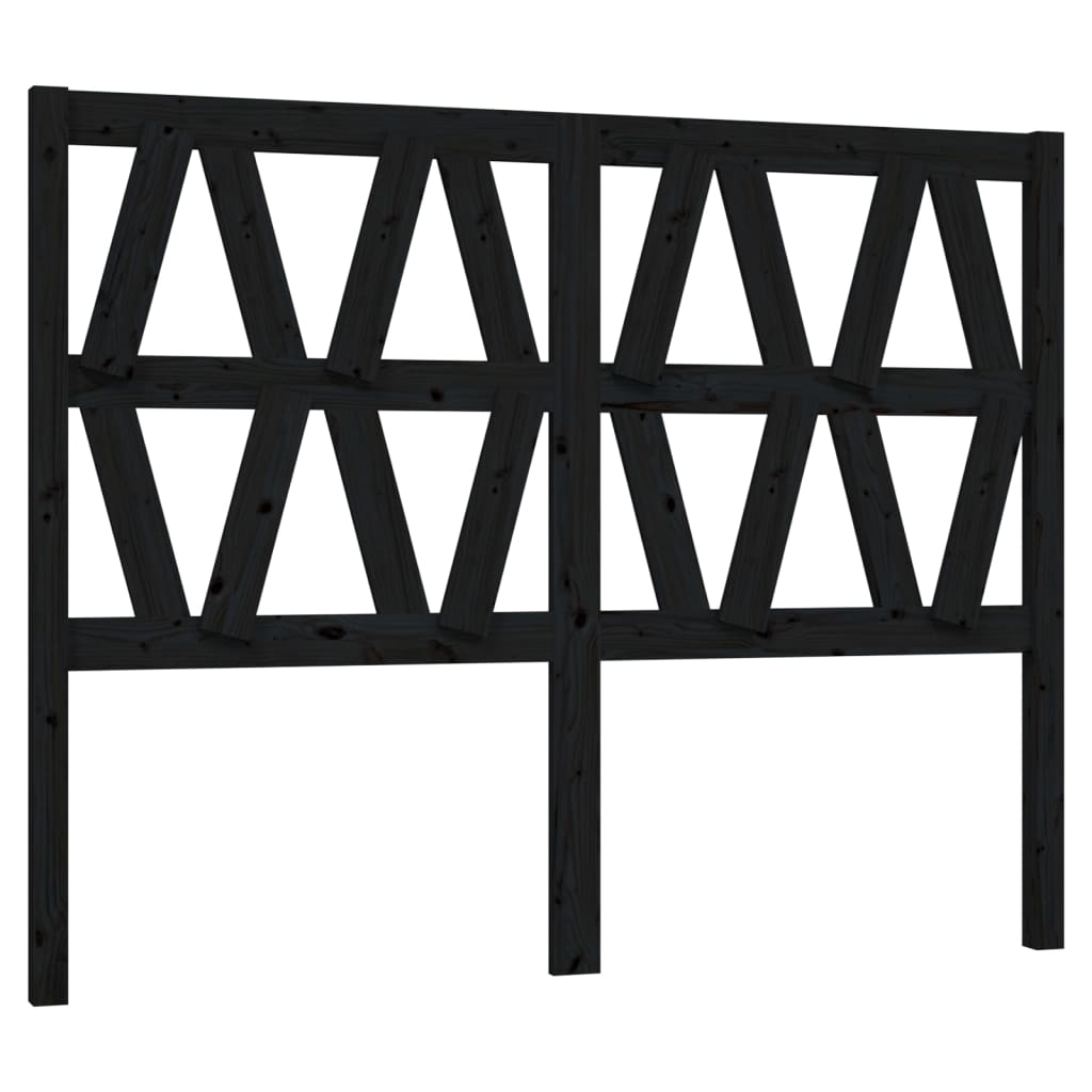 Solid Wood Pine Black Headboard 166x4x100 cm - Elegant Style