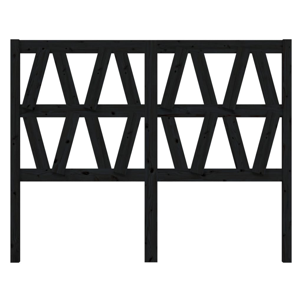 Solid Wood Pine Black Headboard 166x4x100 cm - Elegant Style