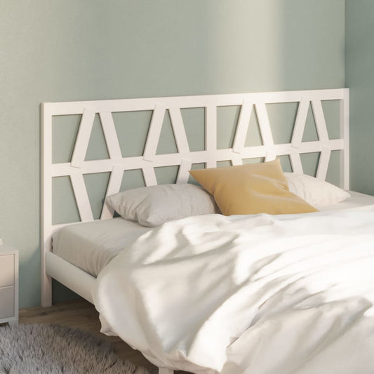 Solid Pine Wood White Headboard - 206x4x100 cm