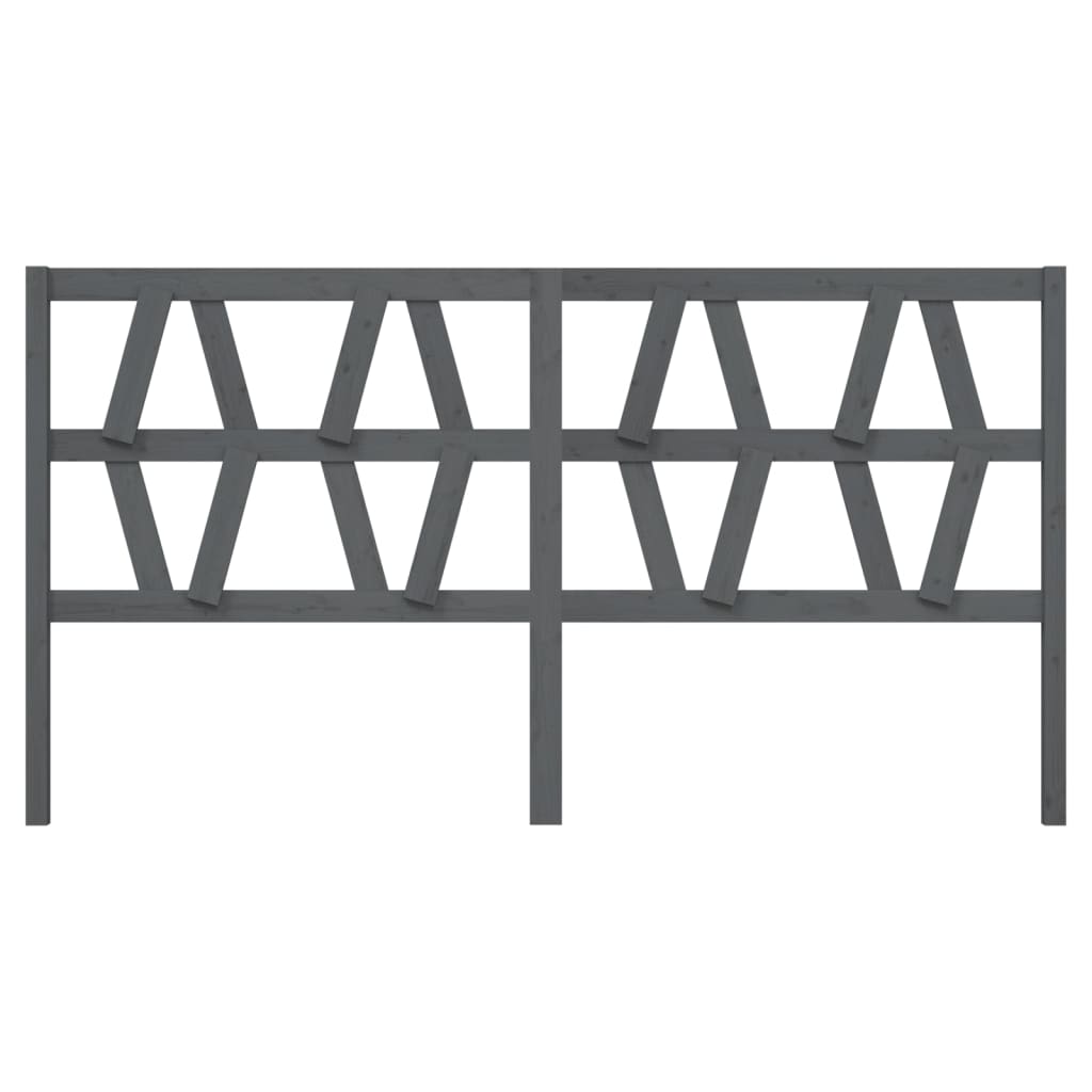 Solid Pine Grey Headboard, 206x4x100 cm - Stylish Bedroom Essential