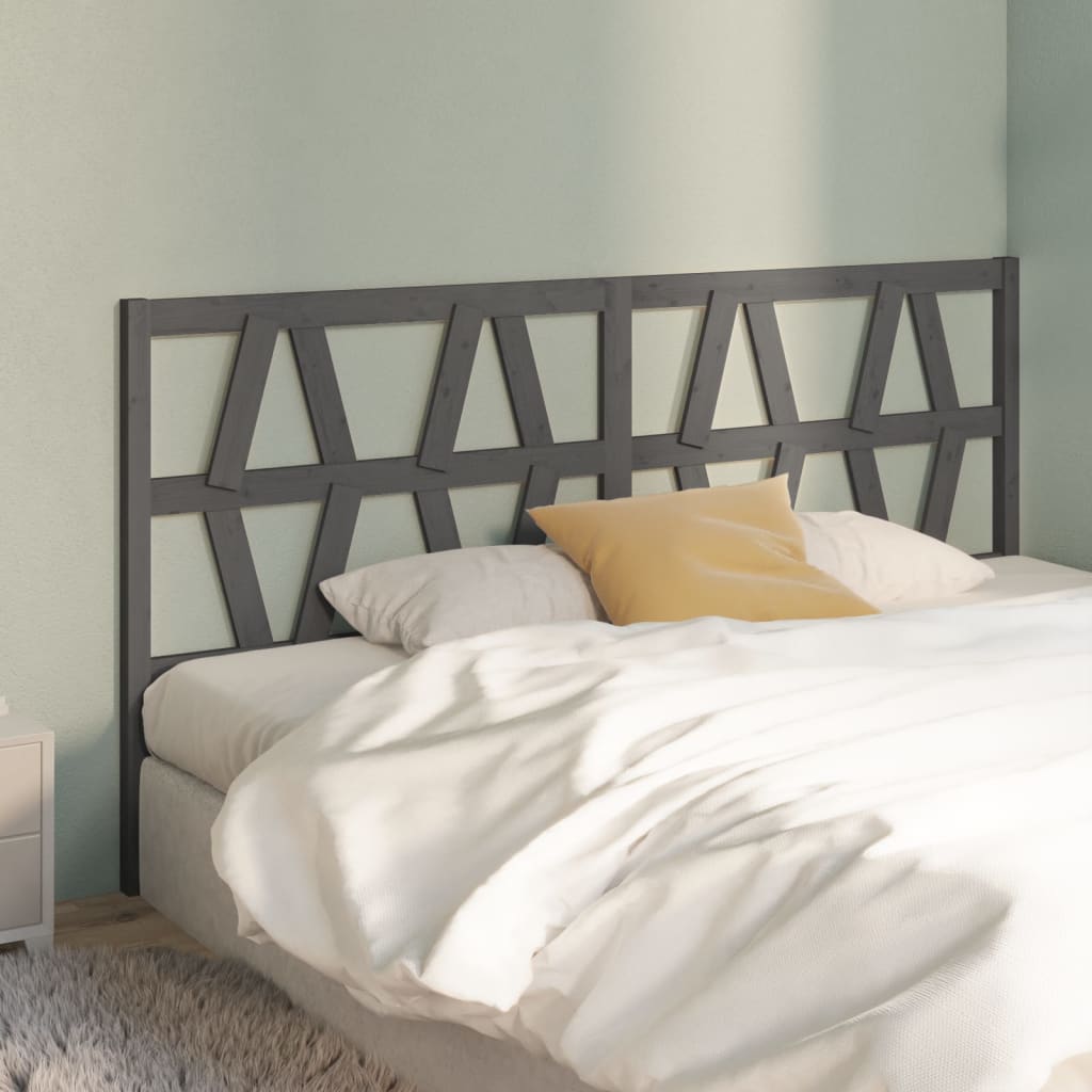 Solid Pine Grey Headboard, 206x4x100 cm - Stylish Bedroom Essential