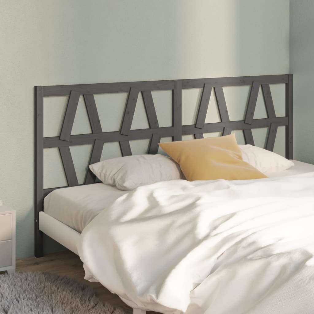 Solid Pine Grey Headboard, 206x4x100 cm - Stylish Bedroom Essential