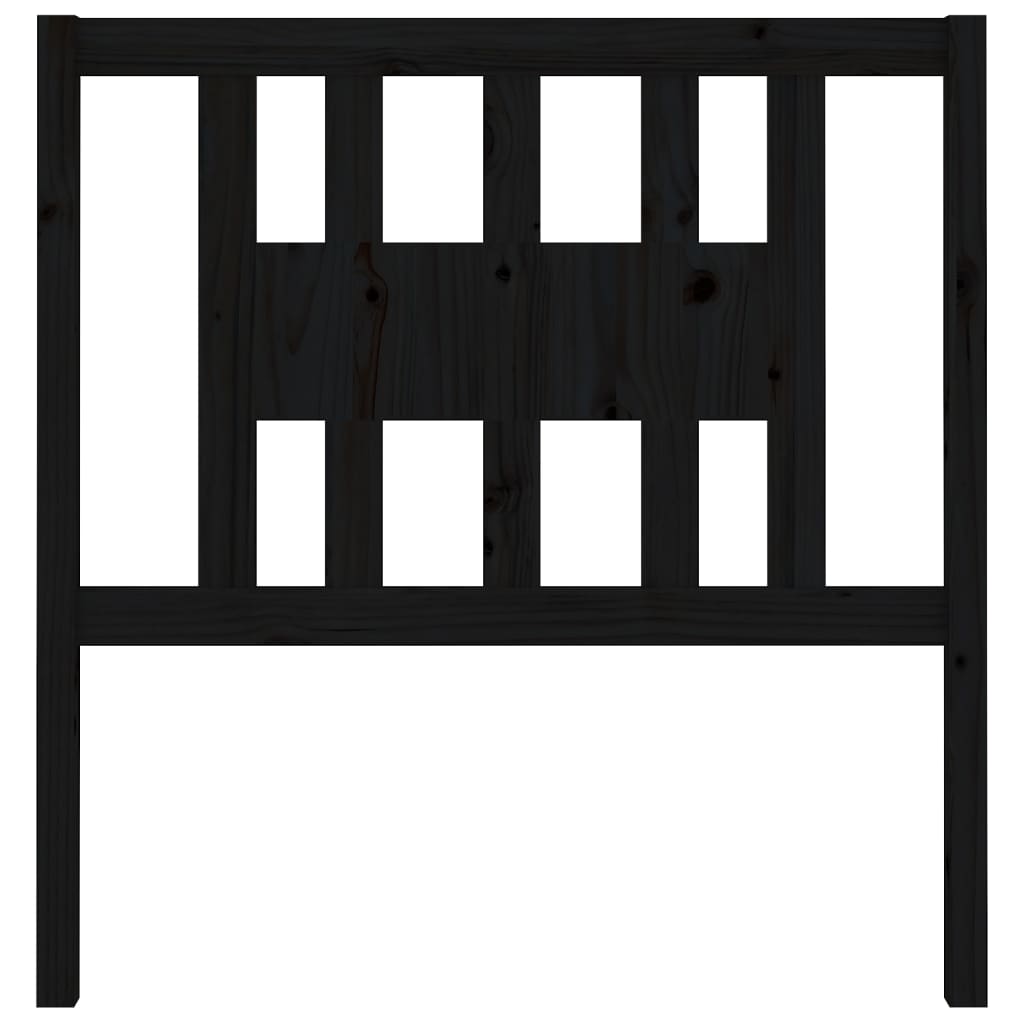 Solid Pine Wood Headboard, Black, 96x4x100 cm