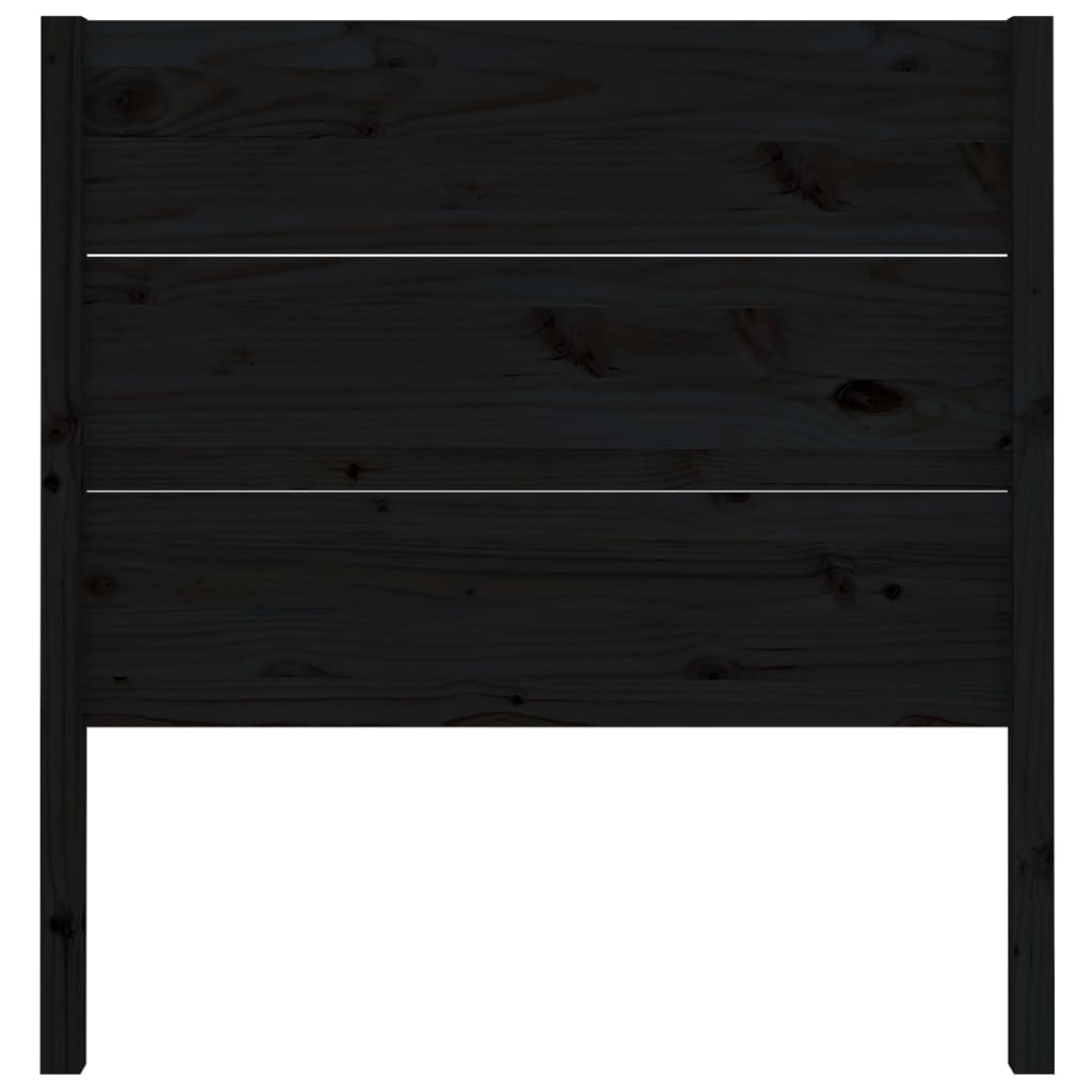 Black Solid Pine Headboard - 96x4x100 cm | Stylish & Durable