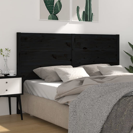 Black Pine Headboard - Solid Wood, 126x4x100 cm