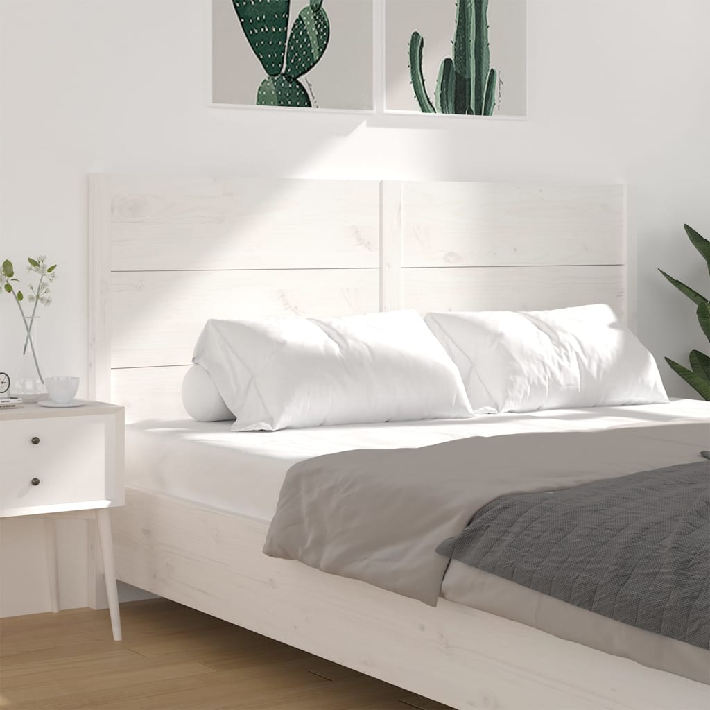 Solid Pine Headboard - White 146x4x100 cm - Elegant & Durable