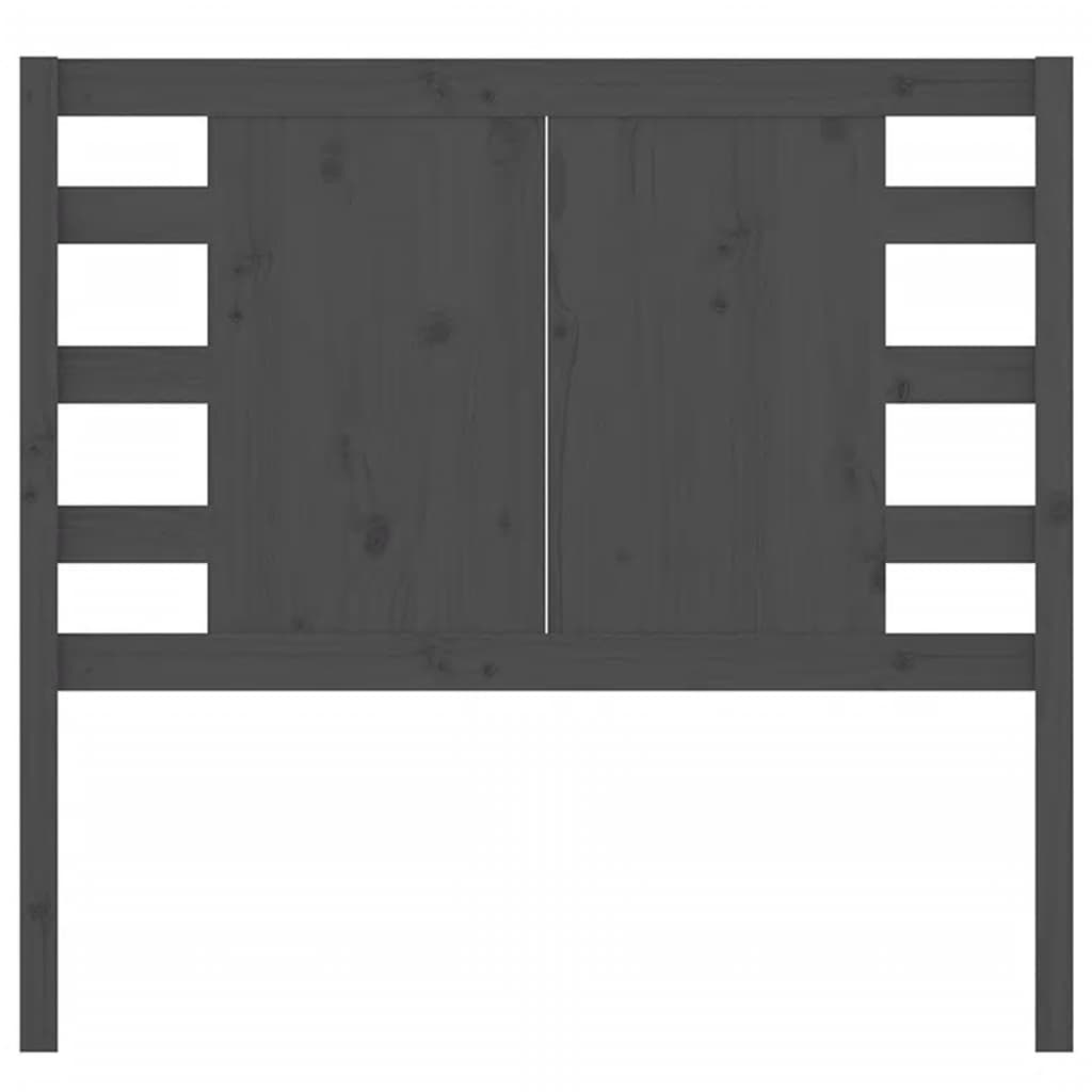 Solid Pine Wood Headboard - Grey, 96x4x100 cm