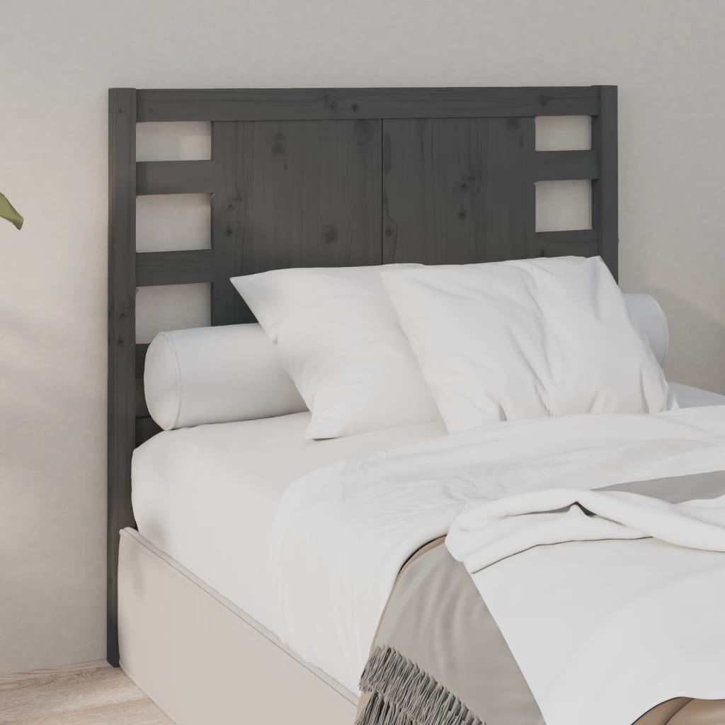 Solid Pine Grey Headboard 106x4x100 cm | Stylish & Durable
