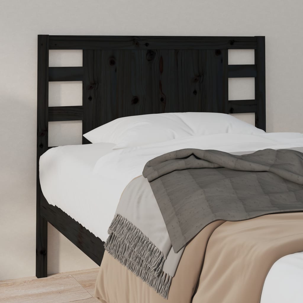 Black Pine Solid Wood Headboard 106x4x100 cm