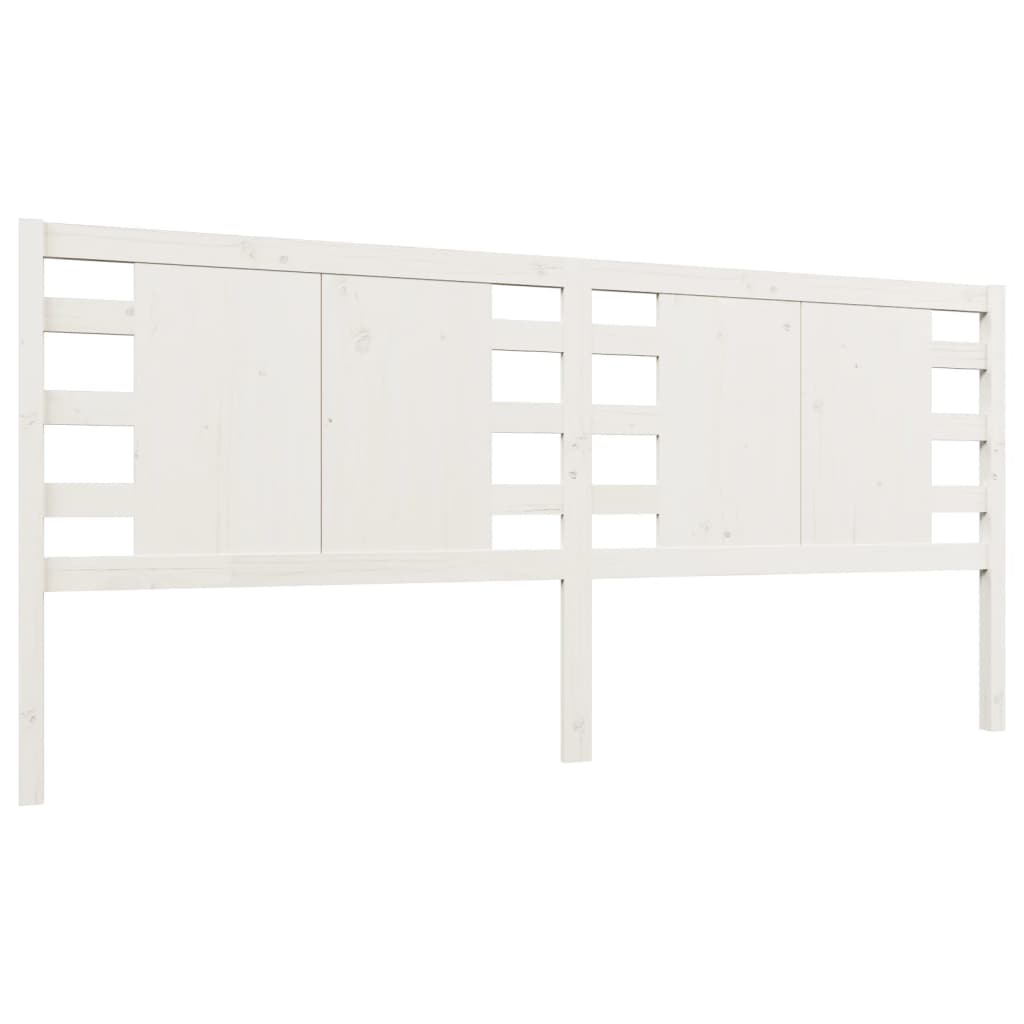 Solid Pine Wood Headboard, White, 156x4x100 cm