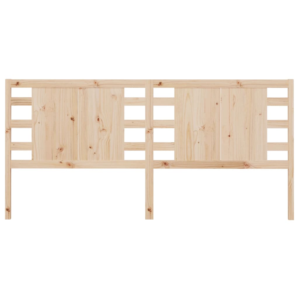 Solid Pine Headboard - 206x4x100 cm, Natural Wood Finish
