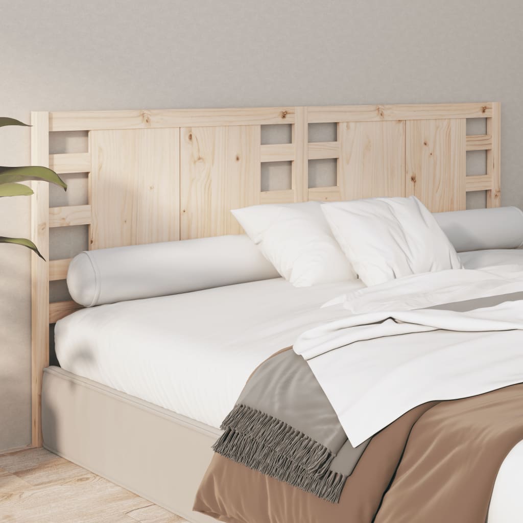 Solid Pine Headboard - 206x4x100 cm, Natural Wood Finish