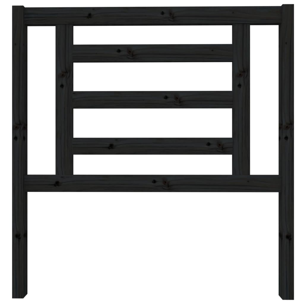 Solid Pine Wood Black Headboard 96x4x100 cm for Stylish Bedroom