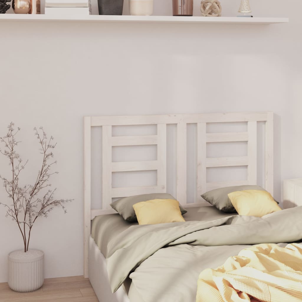 Solid Pine Bed Headboard - White 126x4x100 cm Elegant Design