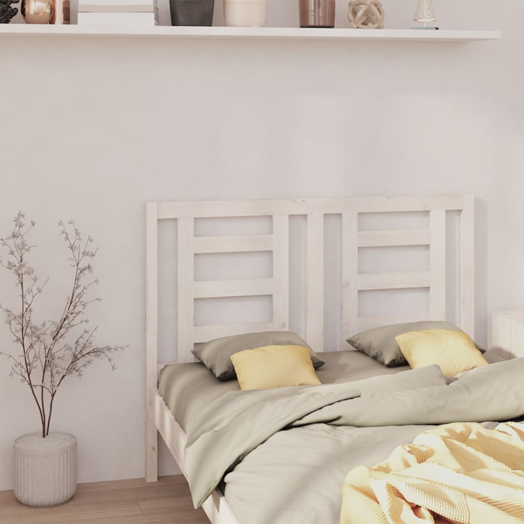 Solid Pine Bed Headboard - White 126x4x100 cm Elegant Design