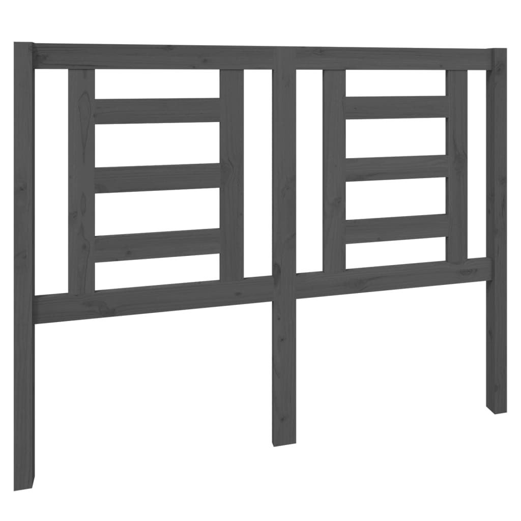 Solid Pine Wood Grey Headboard 126x4x100 cm - Stylish & Durable