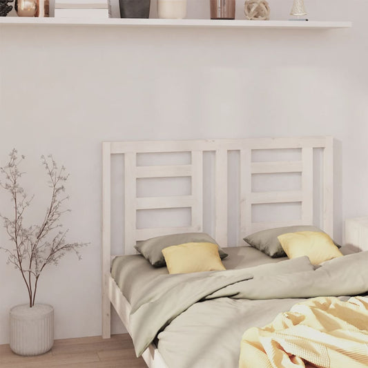 Solid Pine Wood Bed Headboard, White, 146x4x100 cm