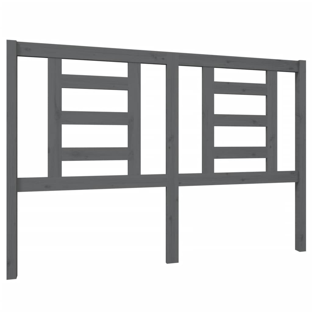 Solid Wood Pine Grey Bed Headboard 146x4x100 cm