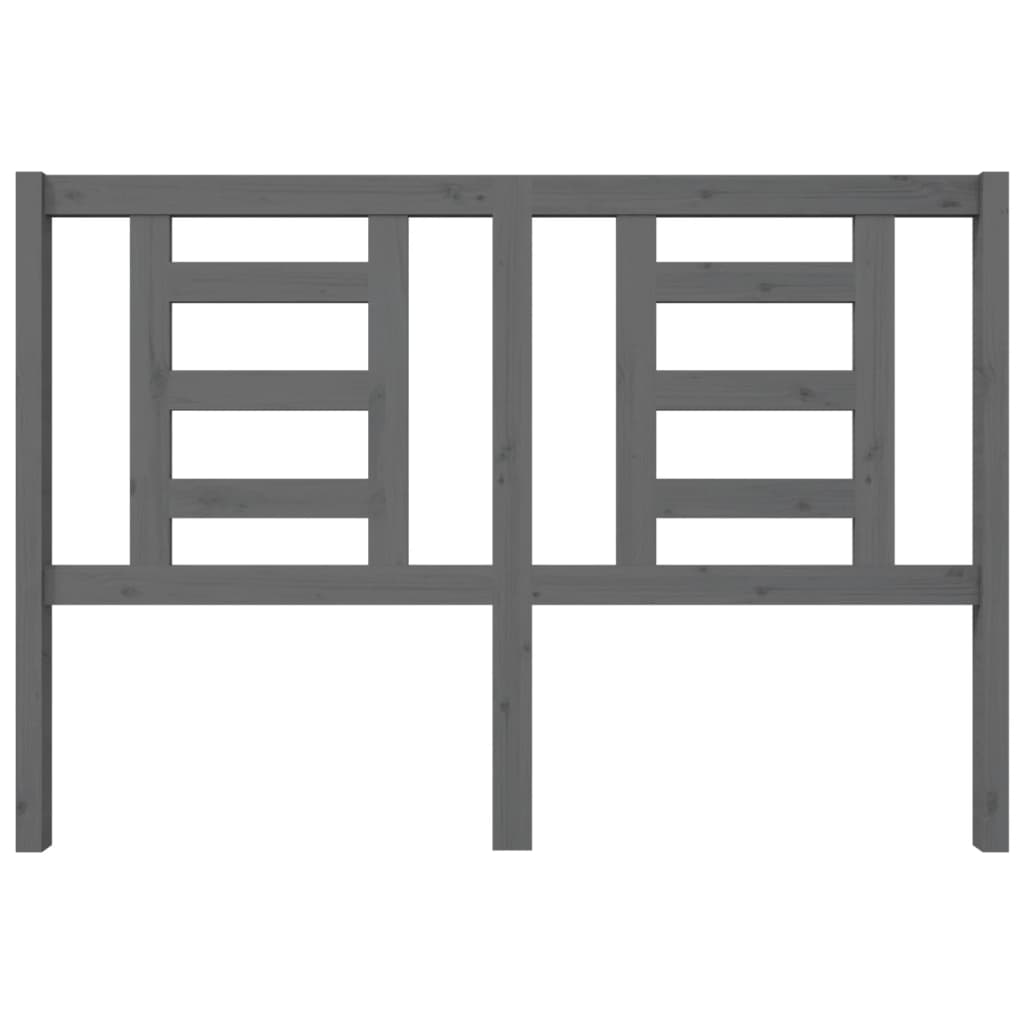 Solid Wood Pine Grey Bed Headboard 146x4x100 cm