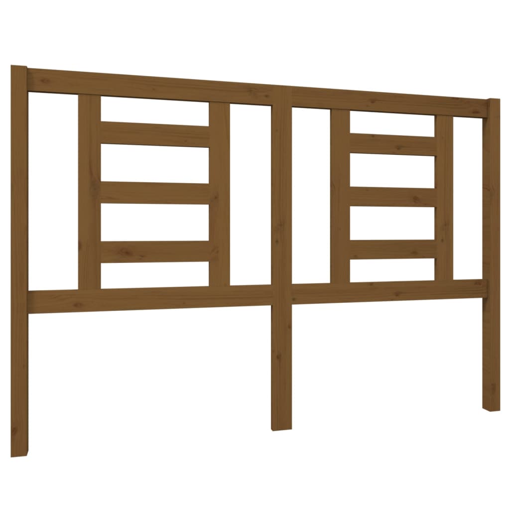 Solid Pine Wood Bed Headboard - Honey Brown, 146x4x100 cm