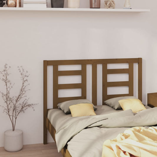 Solid Pine Wood Bed Headboard - Honey Brown, 146x4x100 cm